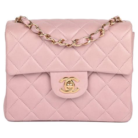 chanel pink quilted mini square flap bag|vintage Chanel mini flap bag.